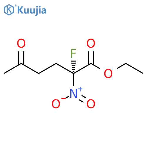 Hexanoic acid, 2-fluoro-2-nitro-5-oxo-, ethyl ester, (R)- structure