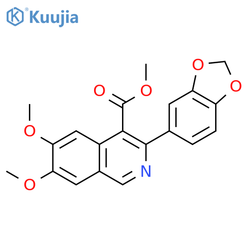 4-Isoquinolinecarboxylic acid, 3-(1,3-benzodioxol-5-yl)-6,7-dimethoxy-, methyl ester structure