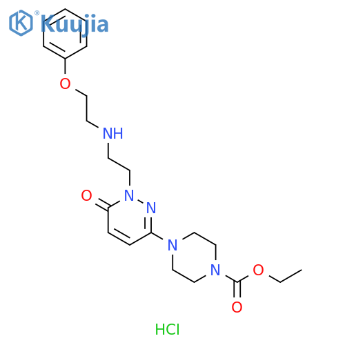 1-Piperazinecarboxylic acid, 4-[1,6-dihydro-6-oxo-1-[2-[(2-phenoxyethyl)amino]ethyl]-3-pyridazinyl]-, ethyl ester, hydrochloride (1:1) structure