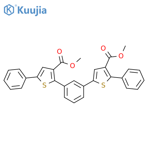 3-Thiophenecarboxylic acid,2-[3-[4-(methoxycarbonyl)-5-phenyl-2-thienyl]phenyl]-5-phenyl-, methylester structure