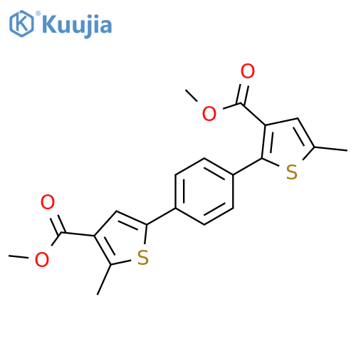 3-Thiophenecarboxylic acid,2-[4-[4-(methoxycarbonyl)-5-methyl-2-thienyl]phenyl]-5-methyl-, methylester structure