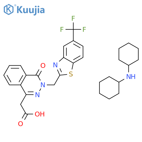 1-Phthalazineacetic acid, 3,4-dihydro-4-oxo-3-[[5-(trifluoromethyl)-2-benzothiazolyl]methyl]-, compd. with N-cyclohexylcyclohexanamine (1:1) structure