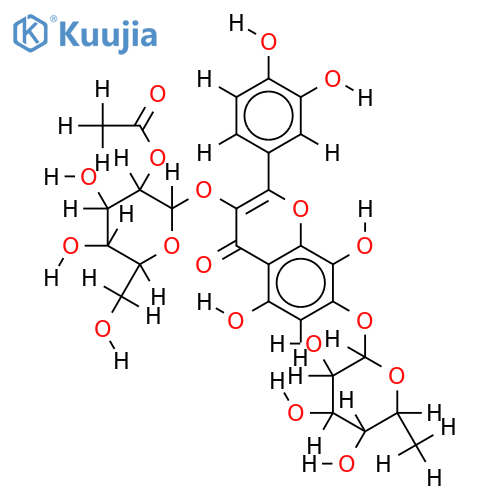 gossypetin 3-O-beta-D-(2-O-acetyl)-glucopyranosyl-7-O-alpha-L-rhamnopyranoside structure