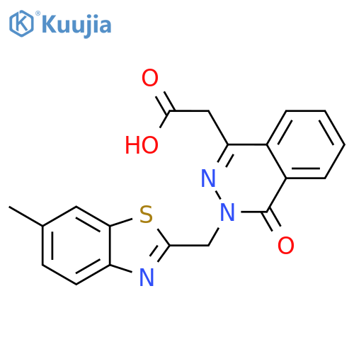 1-Phthalazineacetic acid, 3,4-dihydro-3-[(6-methyl-2-benzothiazolyl)methyl]-4-oxo- structure