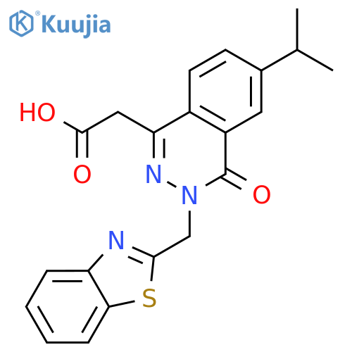 1-Phthalazineacetic acid, 3-(2-benzothiazolylmethyl)-3,4-dihydro-6-(1-methylethyl)-4-oxo- structure