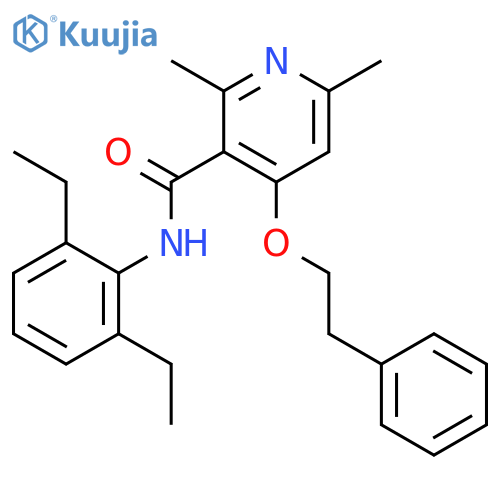 3-Pyridinecarboxamide, N-(2,6-diethylphenyl)-2,6-dimethyl-4-(2-phenylethoxy)- structure