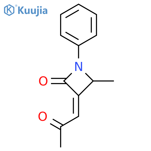 2-Azetidinone, 4-methyl-3-(2-oxopropylidene)-1-phenyl-, (E)- structure