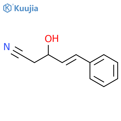 3-hydroxy-5-phenylpent-4-enenitrile structure