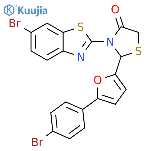 4-Thiazolidinone,3-(6-bromo-2-benzothiazolyl)-2-[5-(4-bromophenyl)-2-furanyl]- structure