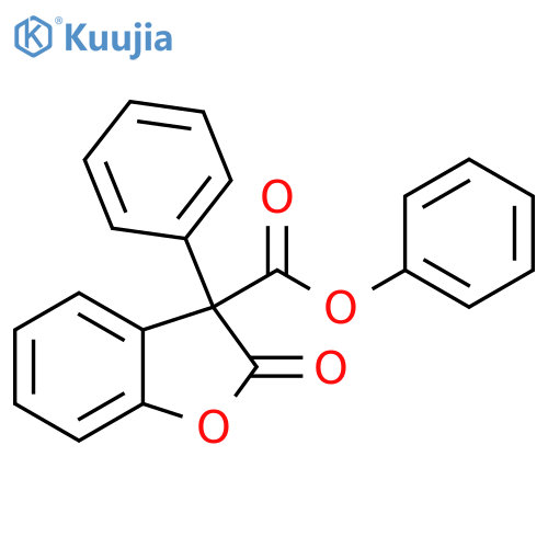 3-Benzofurancarboxylic acid, 2,3-dihydro-2-oxo-3-phenyl-, phenyl ester structure