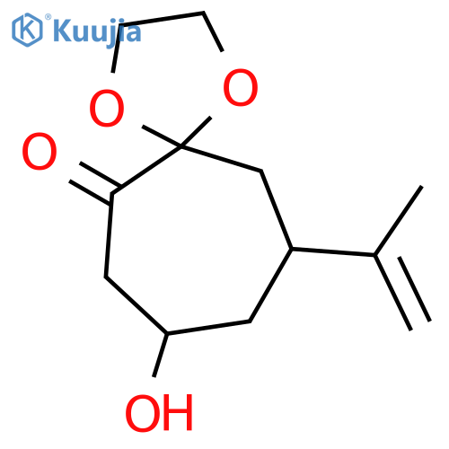 1,4-Dioxaspiro[4.6]undecan-6-one, 8-hydroxy-10-(1-methylethenyl)- structure