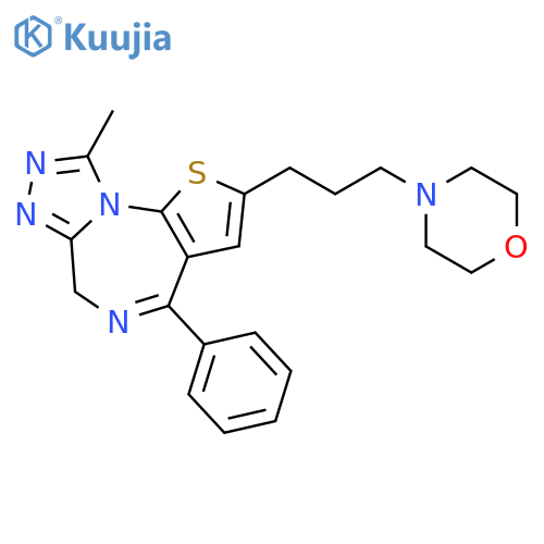 6H-Thieno[3,2-f][1,2,4]triazolo[4,3-a][1,4]diazepine, 9-methyl-2-[3-(4-morpholinyl)propyl]-4-phenyl- structure
