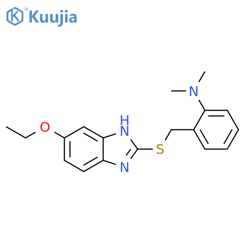Benzenamine, 2-[[(5-ethoxy-1H-benzimidazol-2-yl)thio]methyl]-N,N-dimethyl- structure