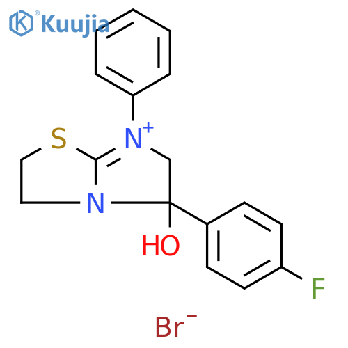 5-(4-fluorophenyl)-5-hydroxy-7-phenyl-2H,3H,5H,6H-7-imidazo2,1-b1,3thiazol-7-ylium bromide structure