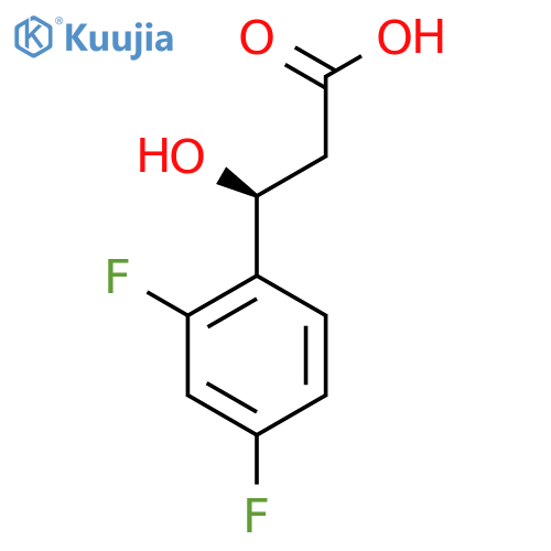 (3S)-3-(2,4-difluorophenyl)-3-hydroxypropanoic acid structure