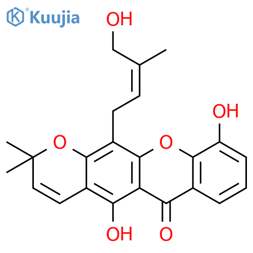 5,10-dihydroxy-12-((Z)-3-hydroxymethylbut-2-enyl)-2,2-dimethyl-2H,6H-pyrano[3,2-b]xanthen-6-one structure