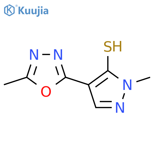 1H-Pyrazole-5-thiol, 1-methyl-4-(5-methyl-1,3,4-oxadiazol-2-yl)- structure
