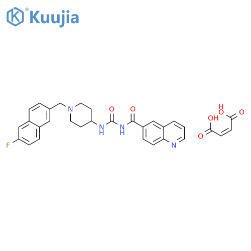 6-Quinolinecarboxamide, N-[[[1-[(6-fluoro-2-naphthalenyl)methyl]-4-piperidinyl]amino]carbonyl]-, (Z)-2-butenedioate (1:1) structure