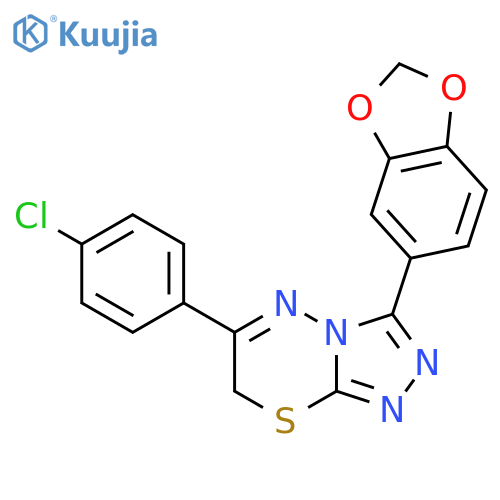 7H-1,2,4-Triazolo[3,4-b][1,3,4]thiadiazine, 3-(1,3-benzodioxol-5-yl)-6-(4-chlorophenyl)- structure