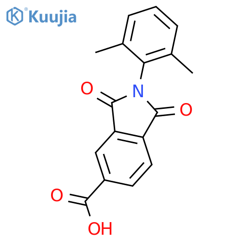 2-(2,6-dimethylphenyl)-1,3-dioxo-2,3-dihydro-1H-isoindole-5-carboxylic acid structure