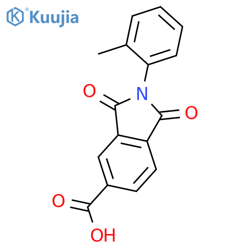2-(2-Methylphenyl)-1,3-dioxo-2,3-dihydro-1H-isoindole-5-carboxylic Acid structure