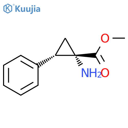 Cyclopropanecarboxylicacid, 1-amino-2-phenyl-, methyl ester, (1S-cis)- (9CI) structure