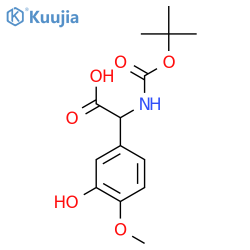 2-{(tert-butoxy)carbonylamino}-2-(3-hydroxy-4-methoxyphenyl)acetic acid structure