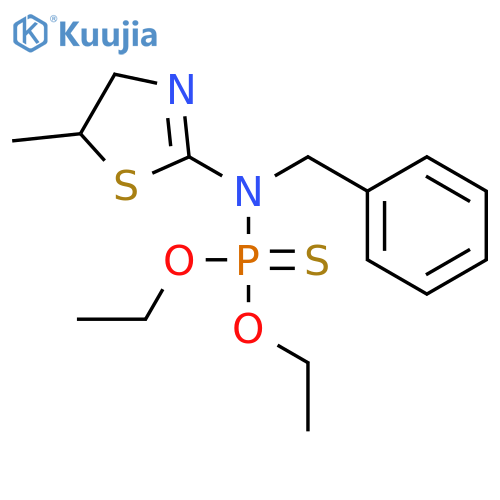 Phosphoramidothioic acid, (4,5-dihydro-5-methyl-2-thiazolyl)(phenylmethyl)-, O,O-diethyl ester structure