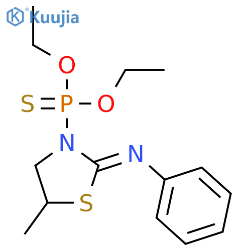 Phosphonothioic acid, [5-methyl-2-(phenylimino)-3-thiazolidinyl]-, O,O-diethyl ester structure