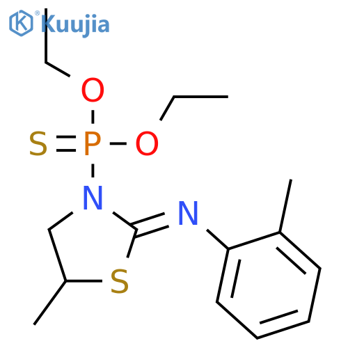 Phosphonothioic acid, [5-methyl-2-[(2-methylphenyl)imino]-3-thiazolidinyl]-, O,O-diethyl ester structure