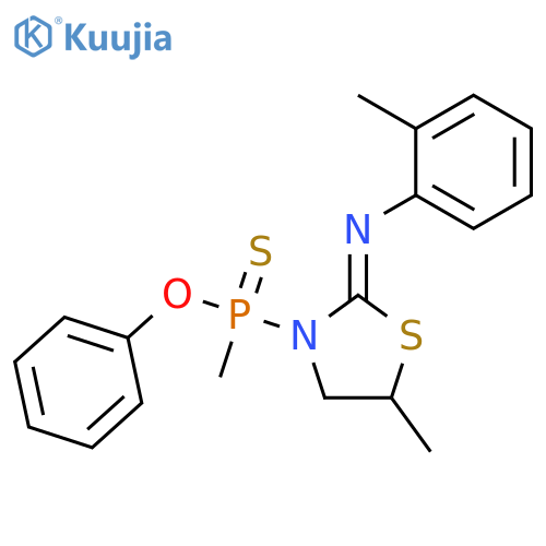 Phosphinothioic acid, methyl[5-methyl-2-[(2-methylphenyl)imino]-3-thiazolidinyl]-, O-phenyl ester structure