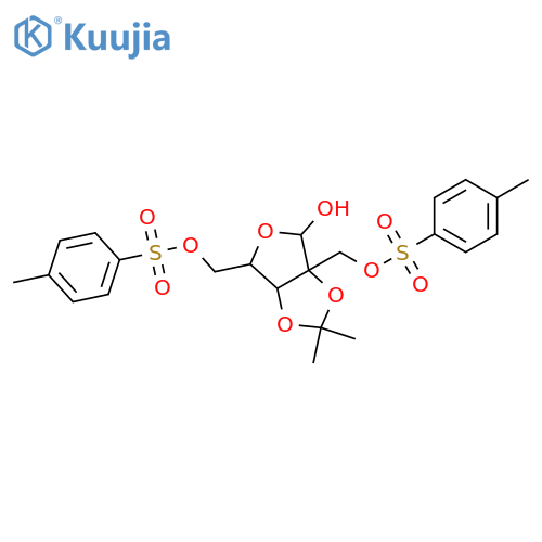 2-C-Hydroxymethylribose; D-Furanose-form, 2,3-Isopropylidene, 2',5-ditosyl structure