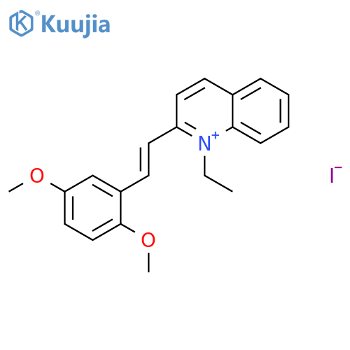 Quinolinium,2-[2-(2,5-dimethoxyphenyl)ethenyl]-1-ethyl-, iodide (1:1) structure