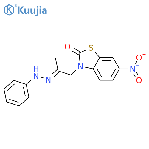 2(3H)-Benzothiazolone, 6-nitro-3-[2-(phenylhydrazono)propyl]- structure