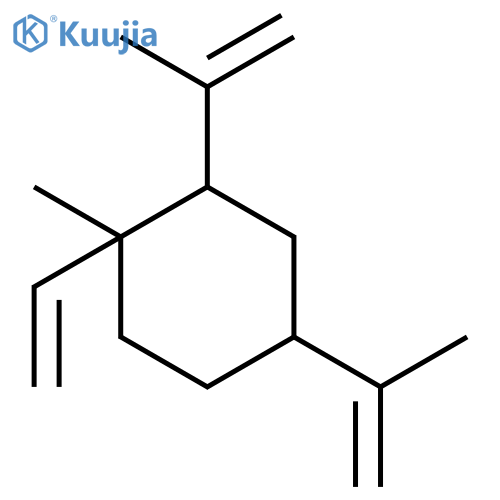 1-ethenyl-1-methyl-2,4-bis(prop-1-en-2-yl)cyclohexane structure