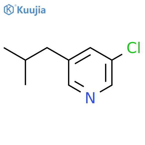 Pyridine, 3-chloro-5-(2-methylpropyl)- structure