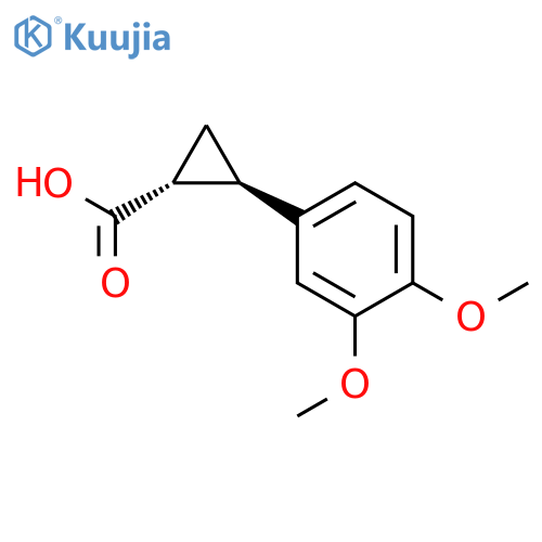 rac-(1R,2R)-2-(3,4-dimethoxyphenyl)cyclopropane-1-carboxylic acid structure