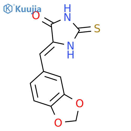 5-(1,3-benzodioxol-5-ylmethylidene)-2-sulfanylideneimidazolidin-4-one structure