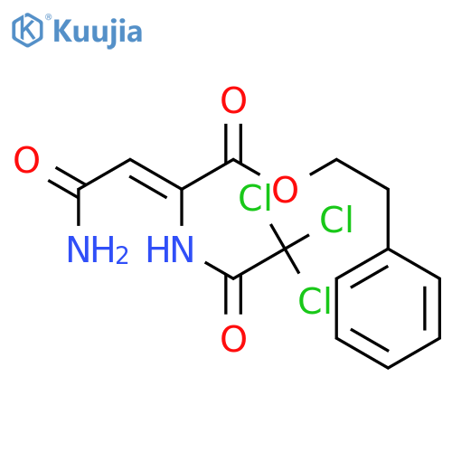 2-Butenoic acid, 4-amino-4-oxo-2-[(trichloroacetyl)amino]-, 2-phenylethyl ester structure