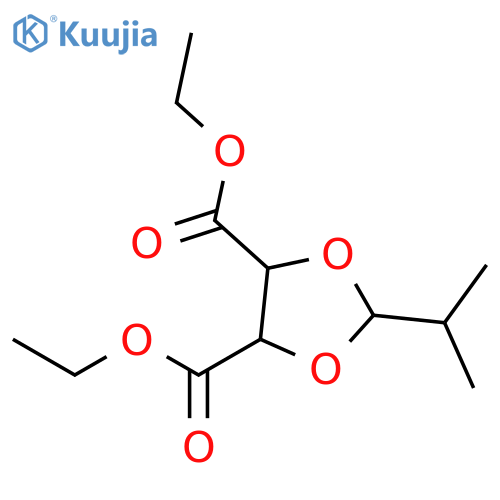 1,3-Dioxolane-4,5-dicarboxylic acid, 2-(1-methylethyl)-, diethyl ester structure