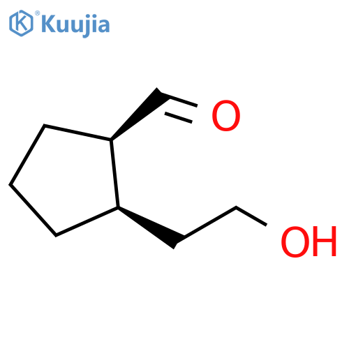 Cyclopentanecarboxaldehyde, 2-(2-hydroxyethyl)-, cis- structure
