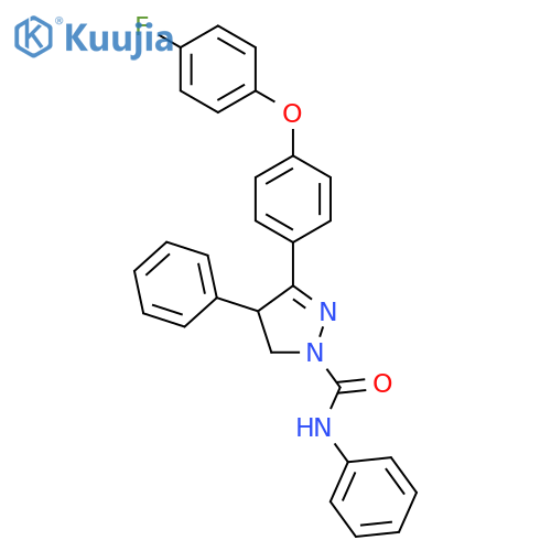 1H-Pyrazole-1-carboxamide, 3-[4-(4-fluorophenoxy)phenyl]-4,5-dihydro-N,4-diphenyl- structure