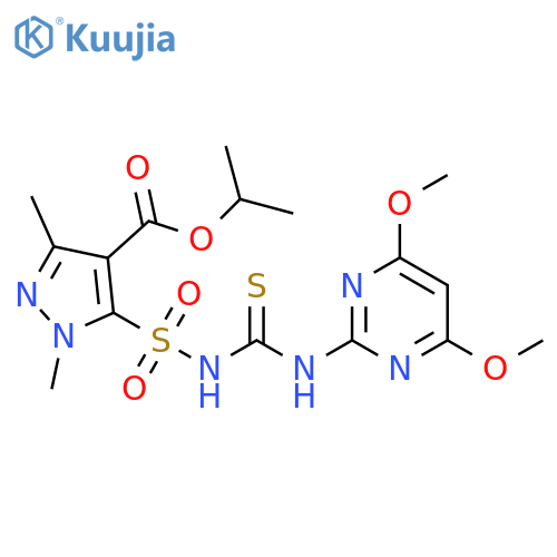 1H-Pyrazole-4-carboxylic acid, 5-[[[[(4,6-dimethoxy-2-pyrimidinyl)amino]thioxomethyl]amino]sulfonyl]-1,3-dimethyl-, 1-methylethyl ester structure