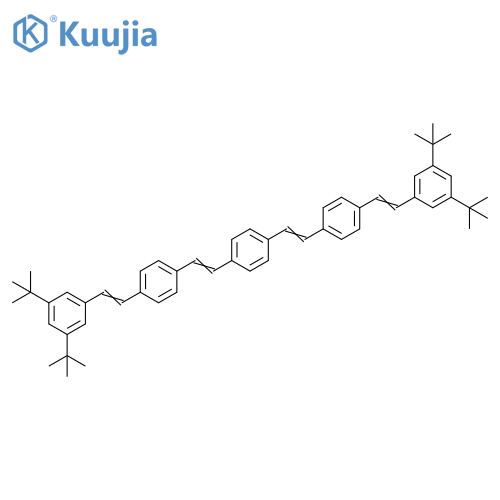 Benzene,1,4-bis[2-[4-[2-[3,5-bis(1,1-dimethylethyl)phenyl]ethenyl]phenyl]ethenyl]- structure