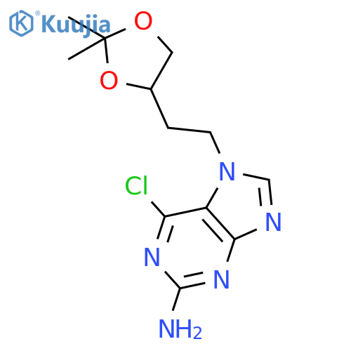 7H-Purin-2-amine, 6-chloro-7-[2-(2,2-dimethyl-1,3-dioxolan-4-yl)ethyl]- structure