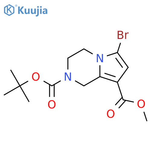 2-tert-butyl 8-methyl 6-bromo-1H,2H,3H,4H-pyrrolo[1,2-a]pyrazine-2,8-dicarboxylate structure