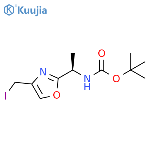 tert-butyl N-(1R)-1-4-(iodomethyl)-1,3-oxazol-2-ylethylcarbamate structure