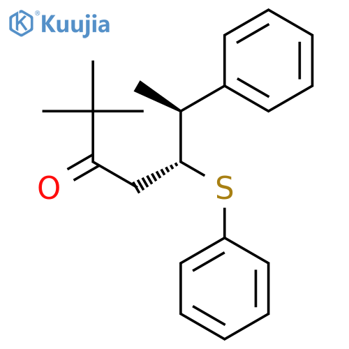 3-Heptanone, 2,2-dimethyl-6-phenyl-5-(phenylthio)-, (R*,S*)- structure