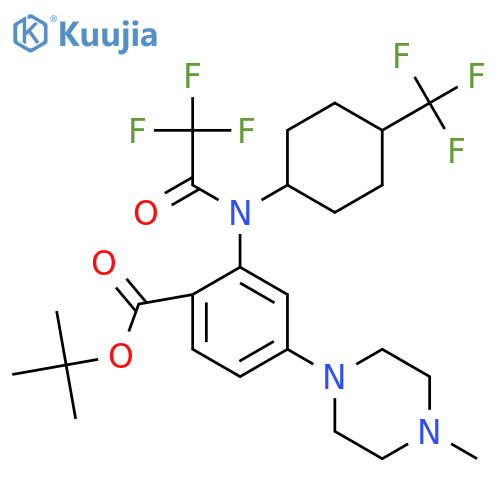 tert-butyl 4-(4-methylpiperazin-1-yl)-2-(2,2,2-trifluoro-N-((1s,4s)-4-(trifluoromethyl)cyclohexyl)acetamido)benzoate structure