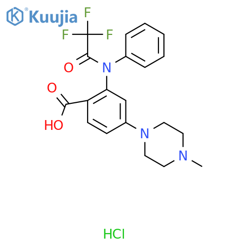 4-(4-methylpiperazin-1-yl)-2-[phenyl(trifluoroacetyl)amino]benzoic acid hydrochloride structure